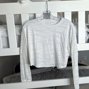 Lululemon Cropped Mesh White Zebra Print Long Sleeve
